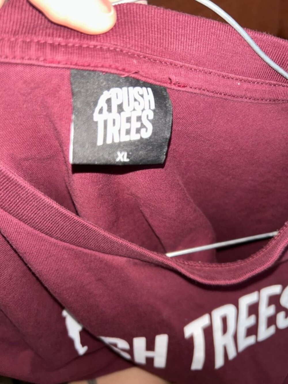 Push Trees Push Trees Logo Tee Maroon / White Size XL Used - Good